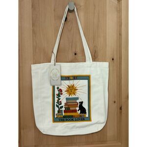 🎃 Coral Ridge Designs The Book Lover Embroidered Tarot Card Canvas Tote Bag NWT